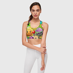 Топик спортивный женский Растения против зомби, цвет: 3D-принт — фото 2