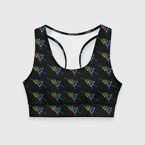 Женский спортивный топ Colored triangles / 3D-принт – фото 1