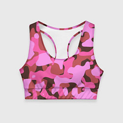 Топик спортивный женский Абстракция в розовых тонах, цвет: 3D-принт
