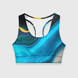 Топик спортивный женский Светло-синий и переливающийся песок, цвет: 3D-принт