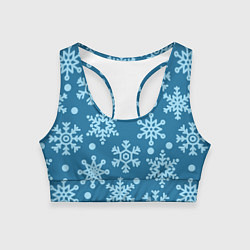 Топик спортивный женский Blue snow, цвет: 3D-принт