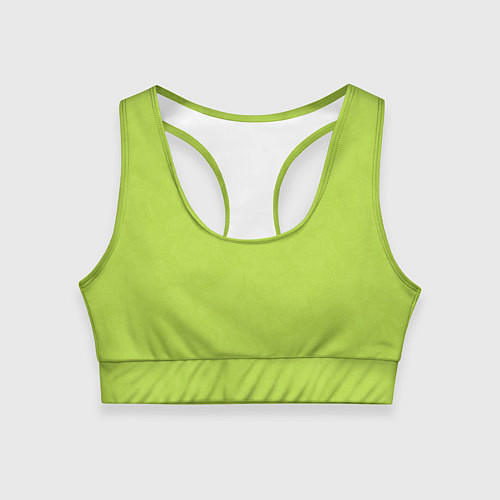 Женский спортивный топ Текстурированный ярко зеленый салатовый / 3D-принт – фото 1