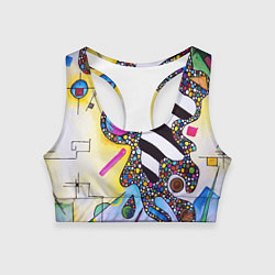 Топик спортивный женский Василий Кандинский Абстрактная композиция, цвет: 3D-принт