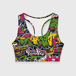 Топик спортивный женский Крутое граффити, цвет: 3D-принт