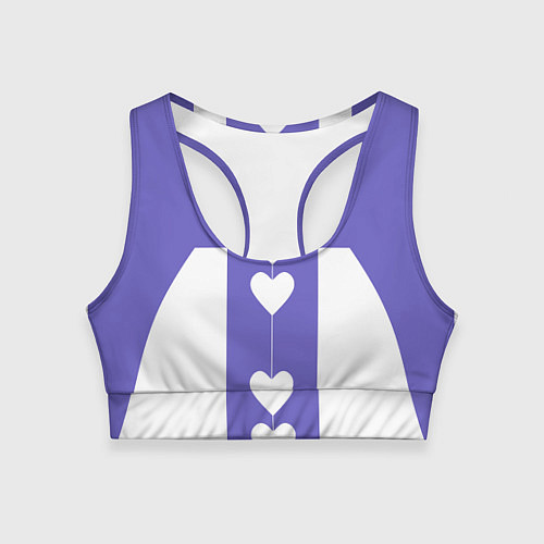 Женский спортивный топ Белые сердца на фиолетовом / 3D-принт – фото 1