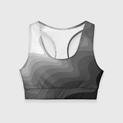 Топик спортивный женский Черно белые волны, цвет: 3D-принт