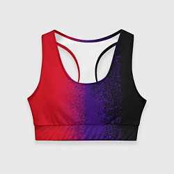 Топик спортивный женский Красные, чёрные, синие капли, цвет: 3D-принт
