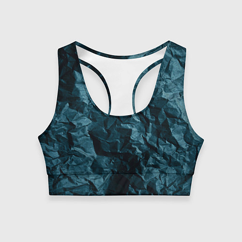 Женский спортивный топ Абстрактные тёмно-синяя каменная текстура / 3D-принт – фото 1