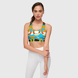 Топик спортивный женский Разноцветный абстрактный волнообразный паттерн с к, цвет: 3D-принт — фото 2