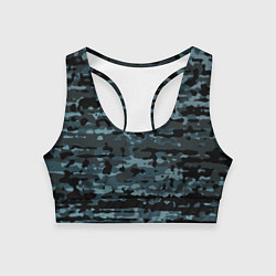 Топик спортивный женский Камуфляж клякса, цвет: 3D-принт
