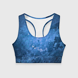 Топик спортивный женский Тёмно-синяя абстрактная стена льда, цвет: 3D-принт