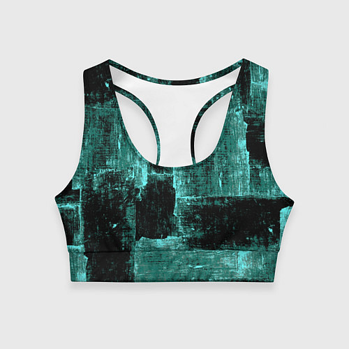 Женский спортивный топ Зелёный абстракт / 3D-принт – фото 1