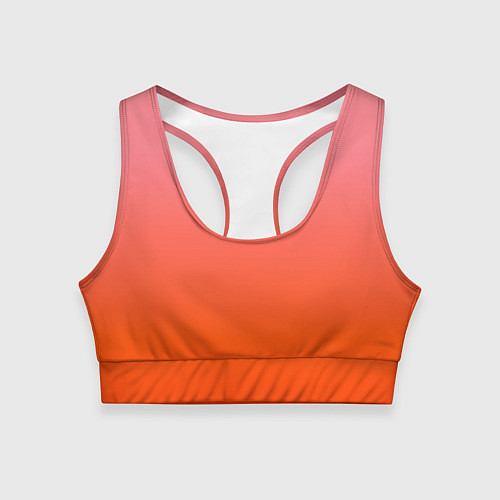 Женский спортивный топ Оранжево-розовый градиент / 3D-принт – фото 1