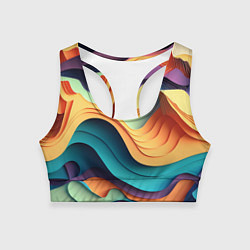 Топик спортивный женский Цветной рельеф, цвет: 3D-принт