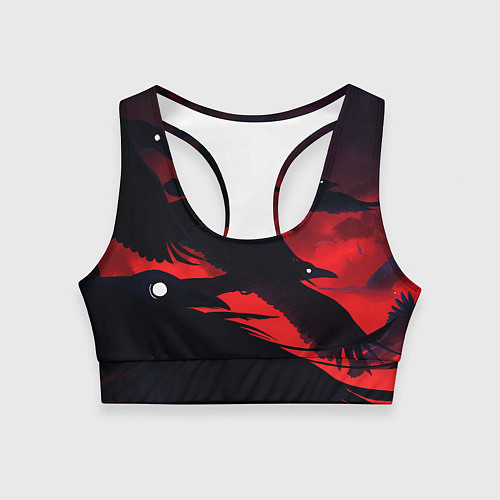 Женский спортивный топ Пикирующие вороны / 3D-принт – фото 1