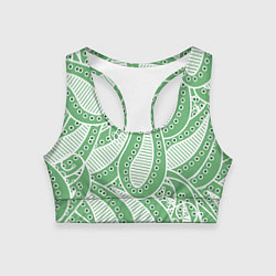 Женский спортивный топ Абстракция восточный огурец