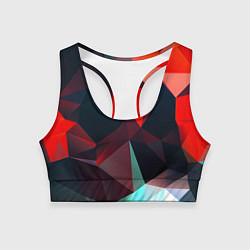 Топик спортивный женский Абстрактное стекло осколки, цвет: 3D-принт