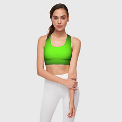 Топик спортивный женский Кислотный зеленый с градиентом, цвет: 3D-принт — фото 2