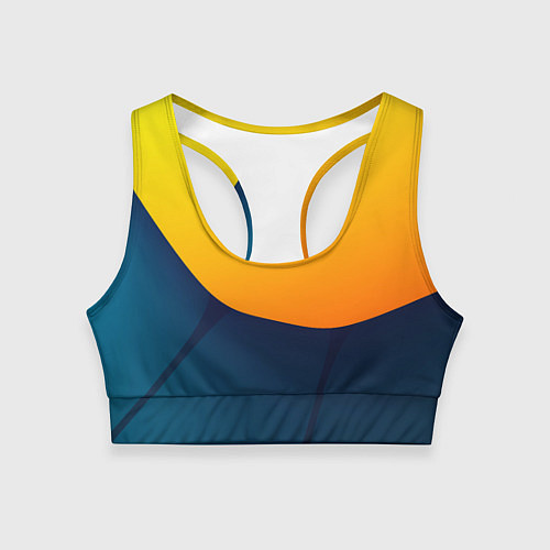 Женский спортивный топ Двойной цвет: жёлтый и синий / 3D-принт – фото 1