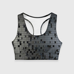 Топик спортивный женский Digital pixel black, цвет: 3D-принт