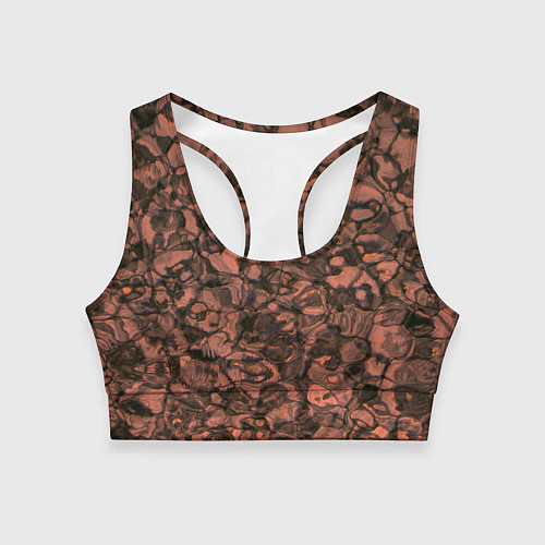 Женский спортивный топ Лава и огонь / 3D-принт – фото 1