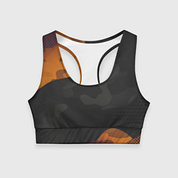 Топик спортивный женский Необычный камуфляж, цвет: 3D-принт