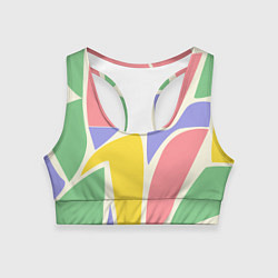 Топик спортивный женский Абстрактные разноцветные фигуры, цвет: 3D-принт