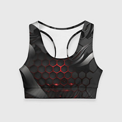 Топик спортивный женский Металлические пластины и красные плиты, цвет: 3D-принт