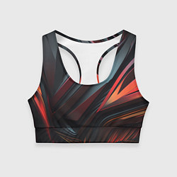 Топик спортивный женский Объемные темные элементы, цвет: 3D-принт