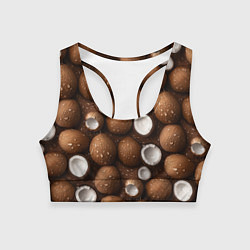 Топик спортивный женский Сочная текстура из кокосов, цвет: 3D-принт