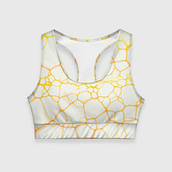 Топик спортивный женский Жёлтые разломы, цвет: 3D-принт