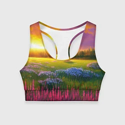 Топик спортивный женский Летний закат, цвет: 3D-принт