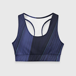 Топик спортивный женский Синие и тёмные полосы, цвет: 3D-принт