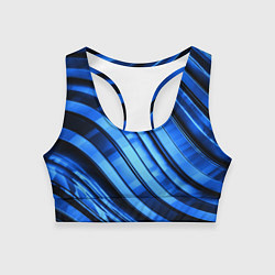 Топик спортивный женский Темно-синий металлик, цвет: 3D-принт