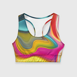 Топик спортивный женский Волны цвета, цвет: 3D-принт
