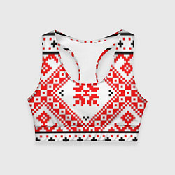 Топик спортивный женский Удмуртский стиль, цвет: 3D-принт