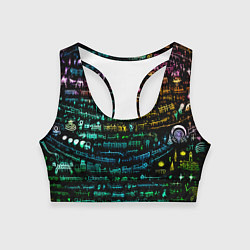 Топик спортивный женский Символы психоделика - нейронная сеть, цвет: 3D-принт