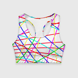 Топик спортивный женский Яркие цветные линии, цвет: 3D-принт