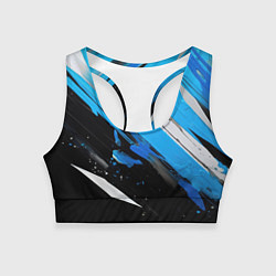 Топик спортивный женский Black blue white, цвет: 3D-принт