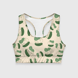 Топик спортивный женский Монстера абстракция, цвет: 3D-принт