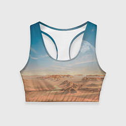 Топик спортивный женский Пустынная планета и спутник, цвет: 3D-принт