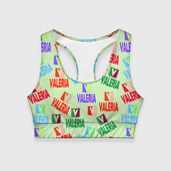 Топик спортивный женский Валерия - разноцветный текст, цвет: 3D-принт