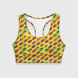 Топик спортивный женский Разноцветные машинки, цвет: 3D-принт