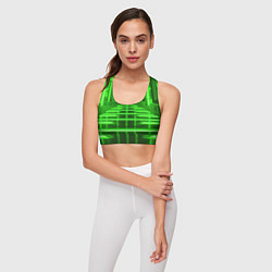 Топик спортивный женский Зеленые световые объекты, цвет: 3D-принт — фото 2