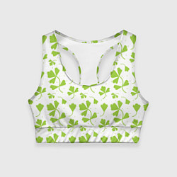 Топик спортивный женский Зелёные веточки, цвет: 3D-принт