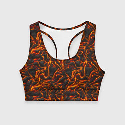 Топик спортивный женский Огненная лава, цвет: 3D-принт