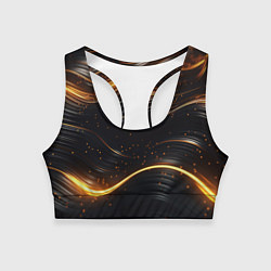Топик спортивный женский Золотистые волны, цвет: 3D-принт