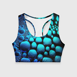 Топик спортивный женский Объемные неоновые капли, цвет: 3D-принт