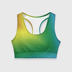 Топик спортивный женский Радужный градиент, цвет: 3D-принт