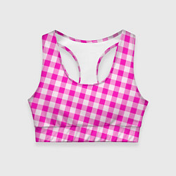 Топик спортивный женский Розовая клетка Барби, цвет: 3D-принт